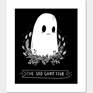 Spooky sad ghost club white Posters and Art